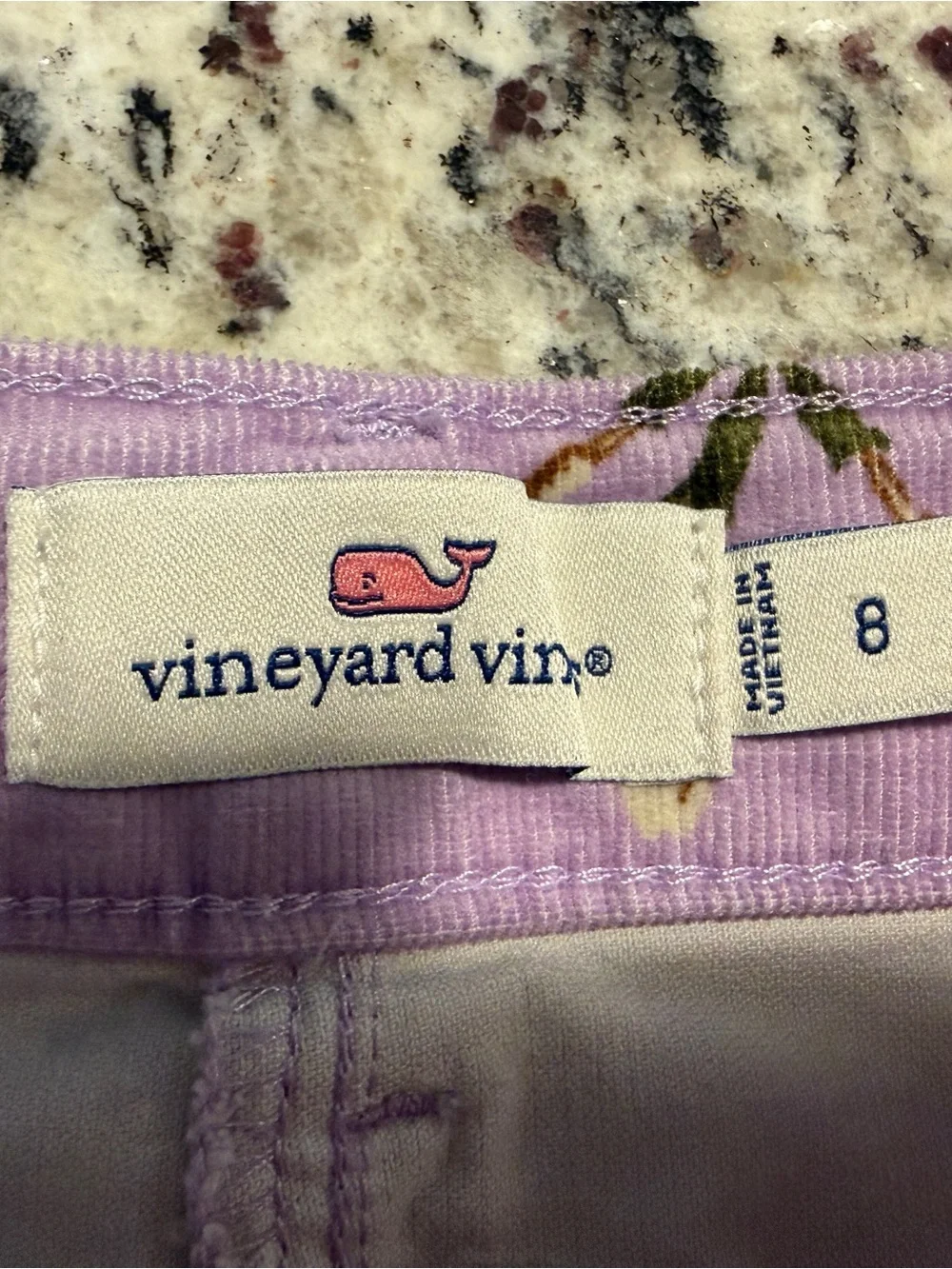 Vineyard Vines Lavender Floral Button-Front Skirt